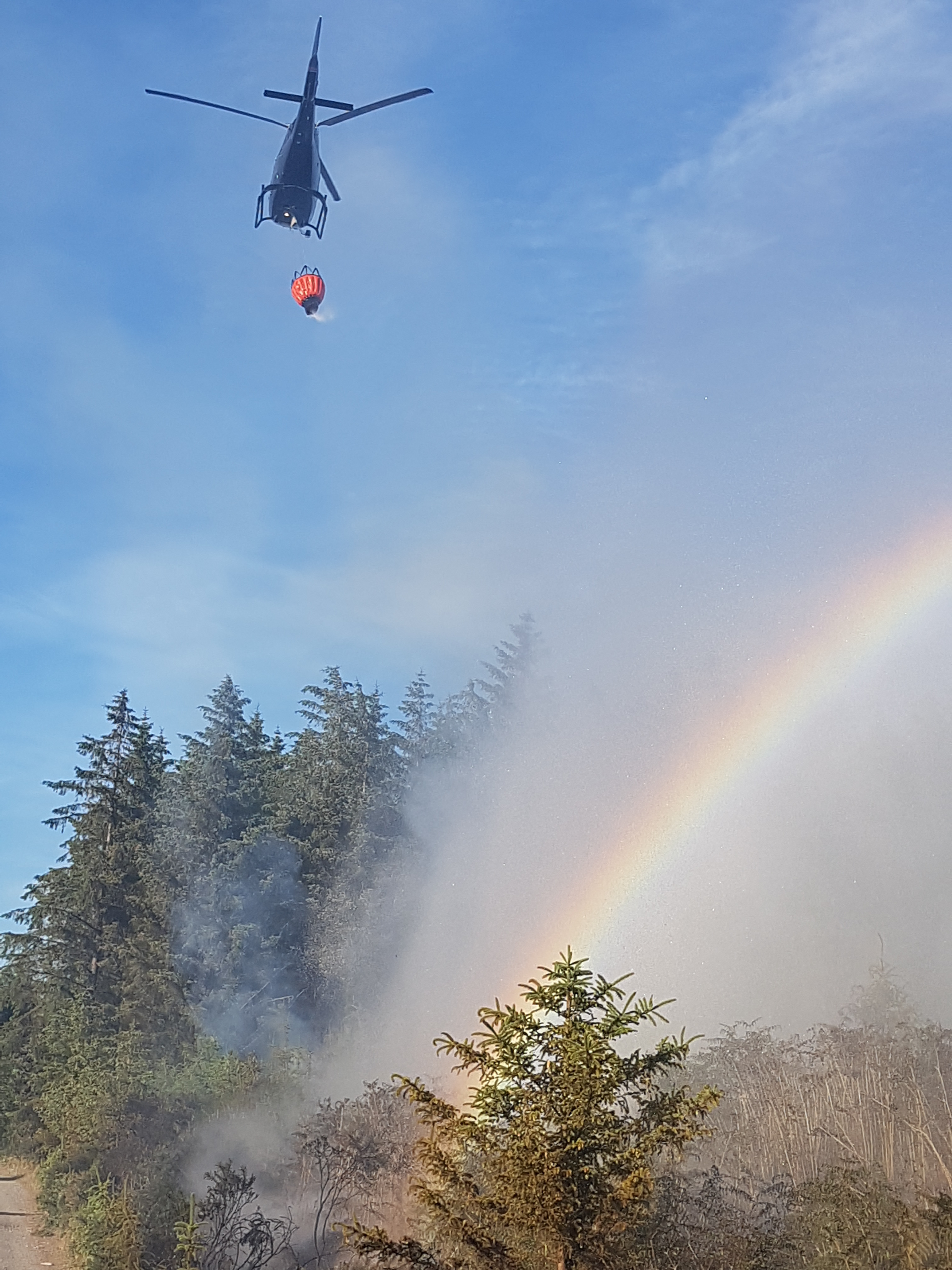 Forest Fire and Helicopter Picture of a Helicopter fighting a forest fire