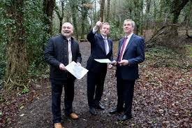 Martin Dalby, CEO Center Parcs with An Taoiseach Enda Kenny and Mark Foley, Managing Director Coillte Land Solutions
