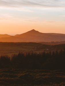 Picture of sun rising over Coillte Dublin Mountains Forests