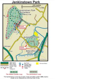 Map of Coillte's recreational forest at Jenkinstown County Kilkenny Ireland