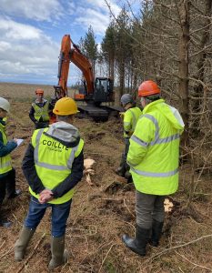 Coillte staff at Scottish bog restoration site