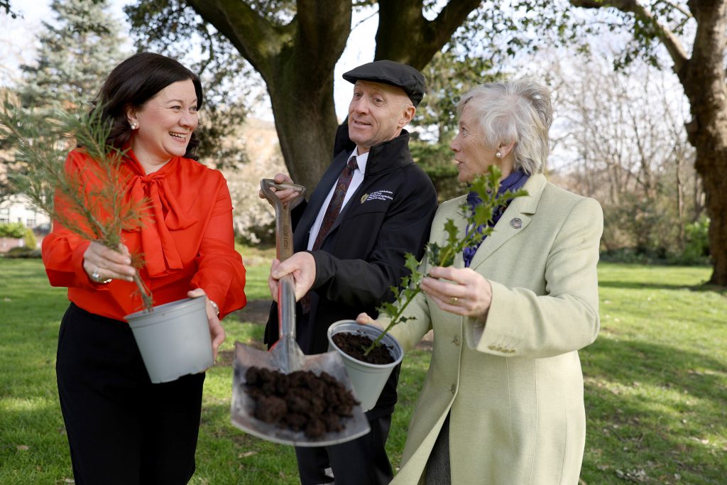 Minister Michael Healy-Rae joined Imelda Hurley, Chief Executive of Coillte and Éanna Ní Lamhna, National Tree Council in Merrion Square, Dublin, to launch National Tree Week 2025 which runs from Sunday 9th to Sunday 16th March nationwide. An initiative of the National Tree Council of Ireland, proudly supported by Coillte, the state forestry company, National Tree Week is an annual week-long celebration to highlight the vital role Ireland’s trees, forests, and woodlands play in building a greener, more sustainable future for all. Coillte will once again donate 150,000 native tree saplings to schools and community groups across the country, reinforcing its commitment to Ireland’s natural landscape and the importance of trees as a renewable and sustainable resource. Picture Jason Clarke